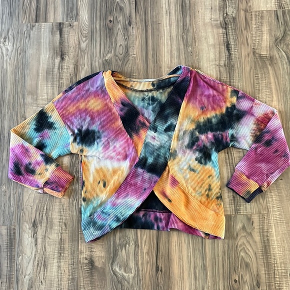 NOBO Tops - Reversible Ribbed Marble Tie Dye Soft Lounge Top